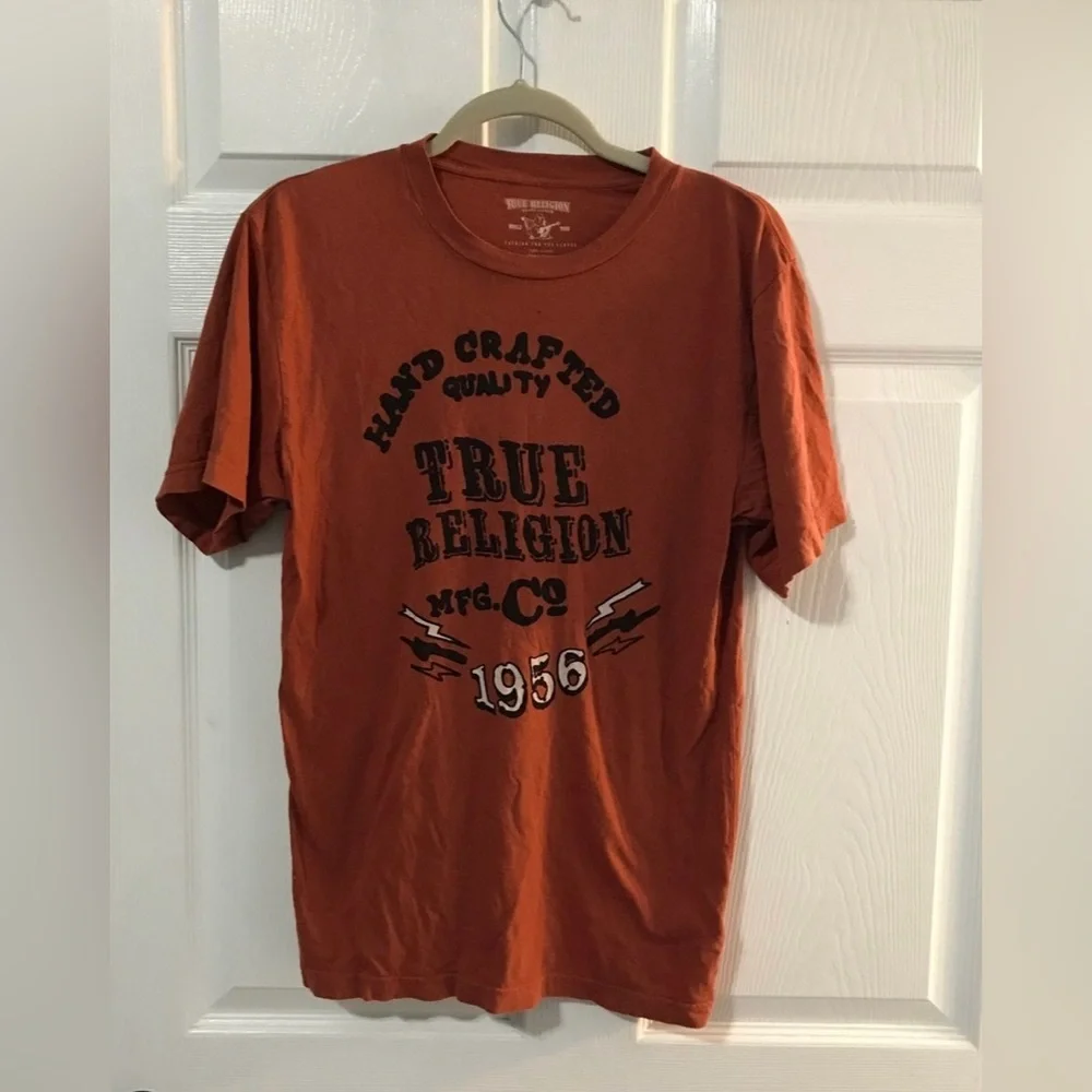 True Religion T-shirt Burt orange small